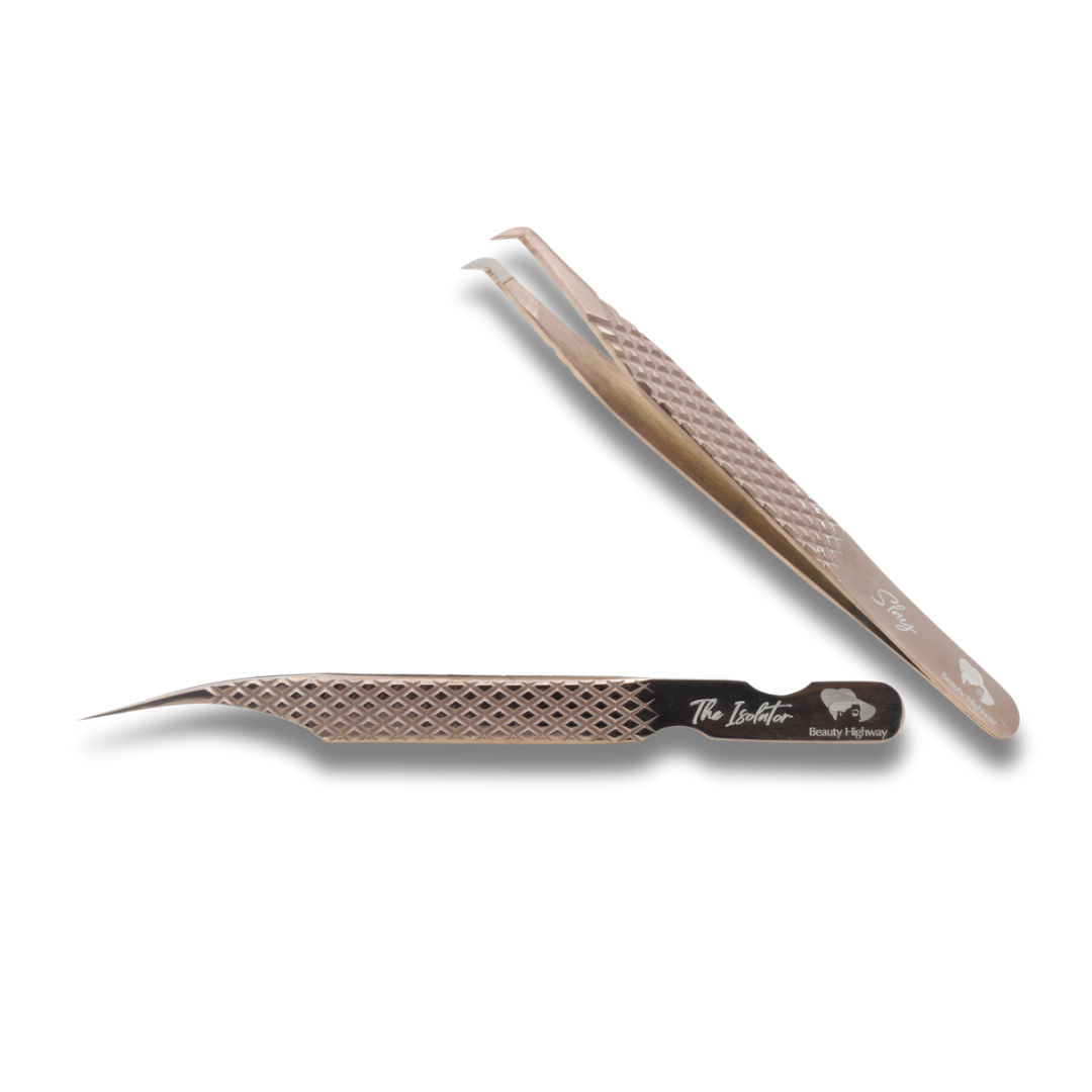 Wimpernverlängerung Pinzetten mit Grip Gold