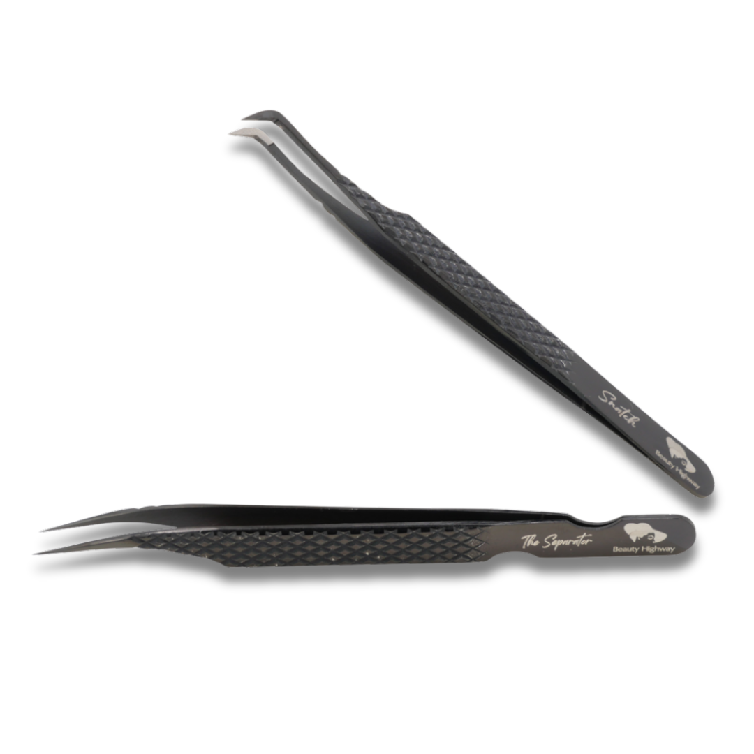 Volumen Wimpernverlängerung Pinzetten mit Textur für Grip Black