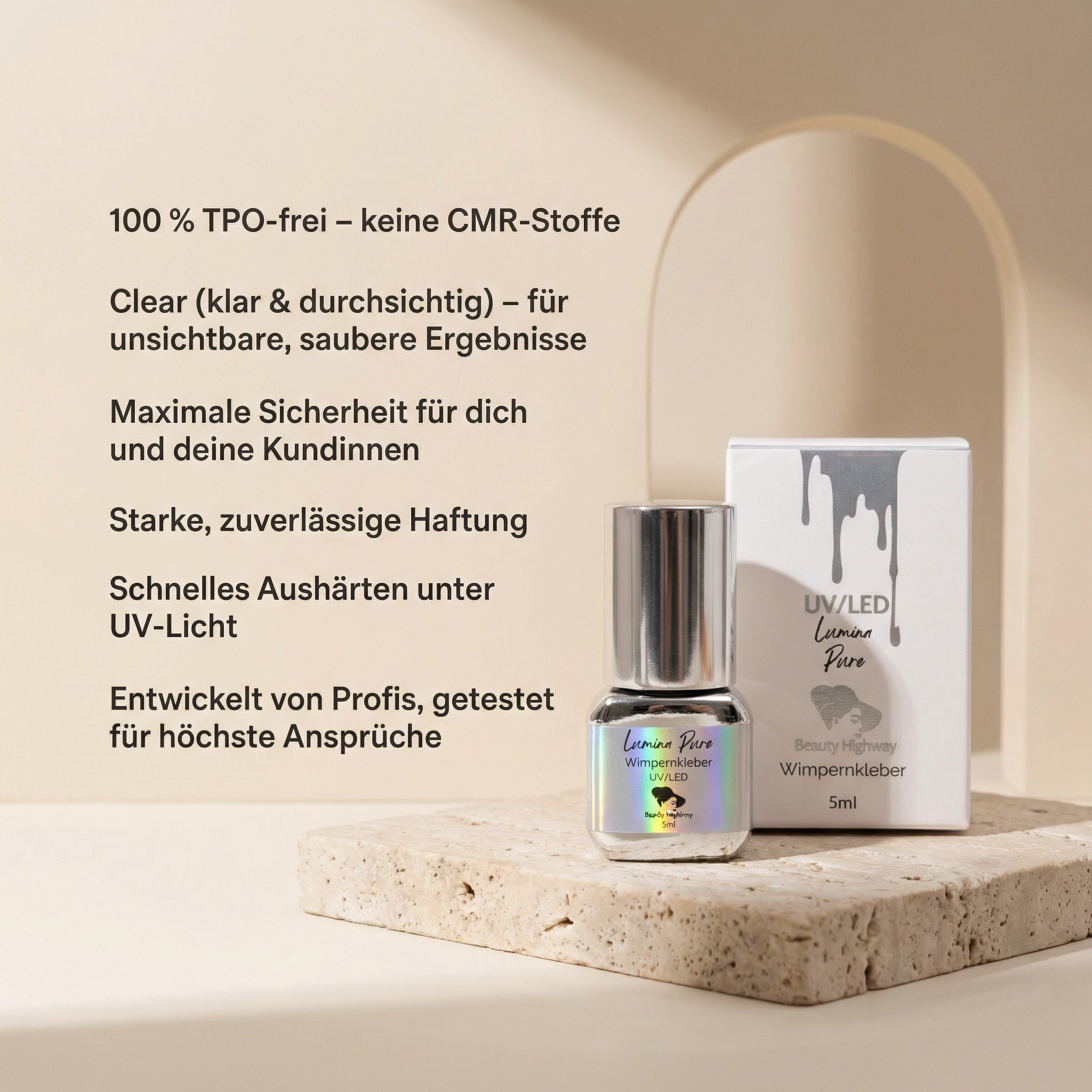 Lumina Pure der sichere UV Wimpernkleber ohne TPO