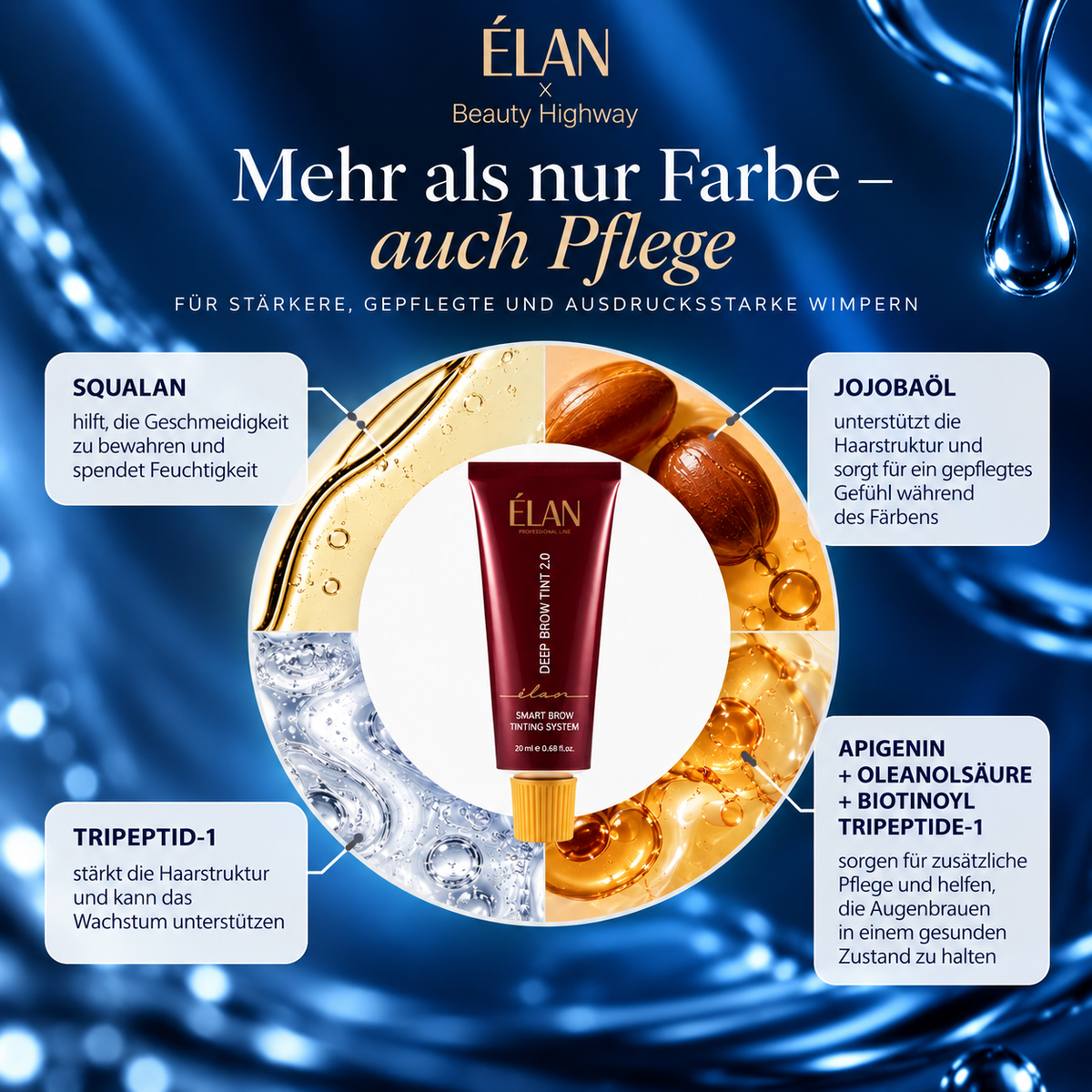 Elan x Beauty Highway  Blau Schwarz Wimpern Farbe