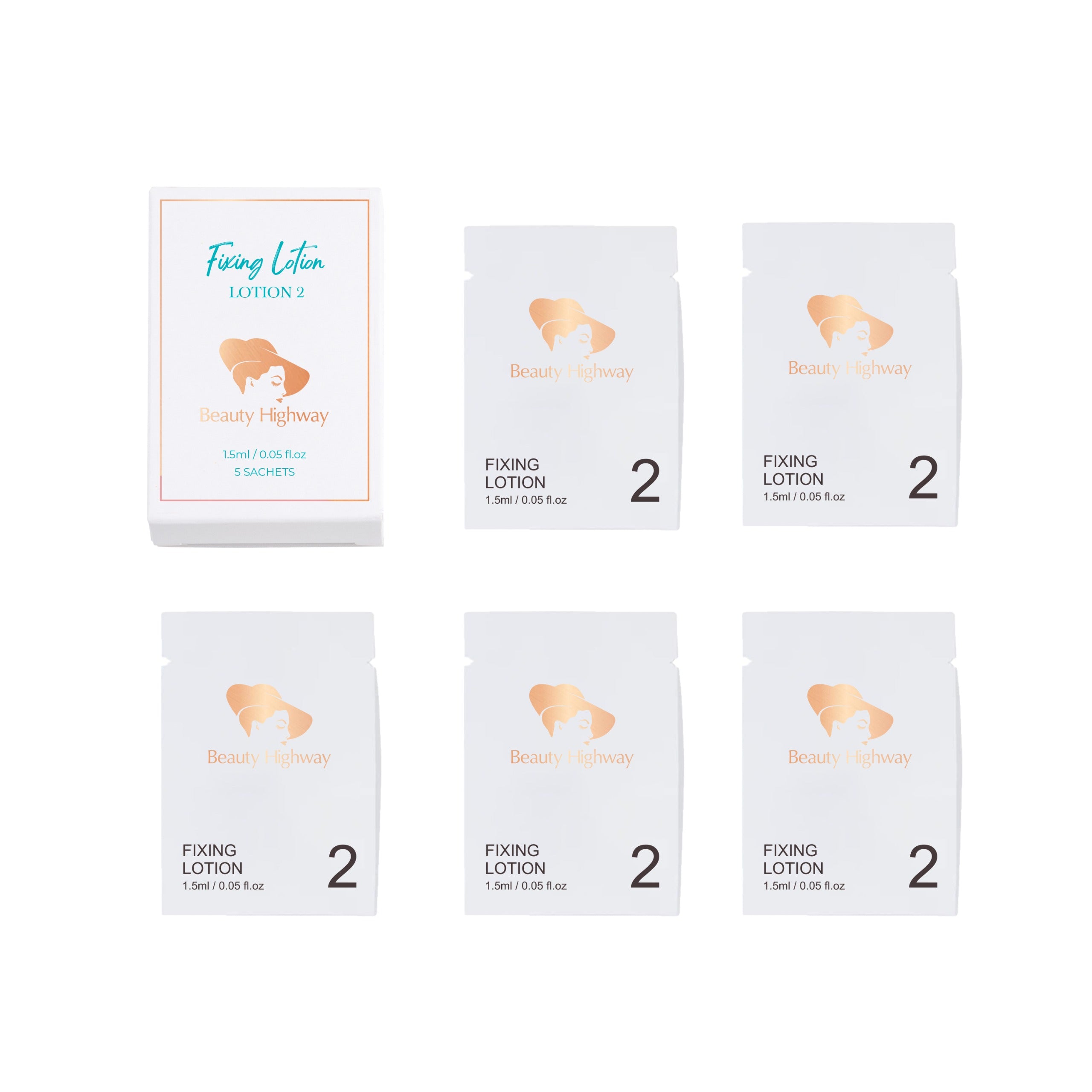 Lashlifting Lotion 2 Fixing  Sachets 5 Stück jeweils  1.5ml Basis Wimpernlifting